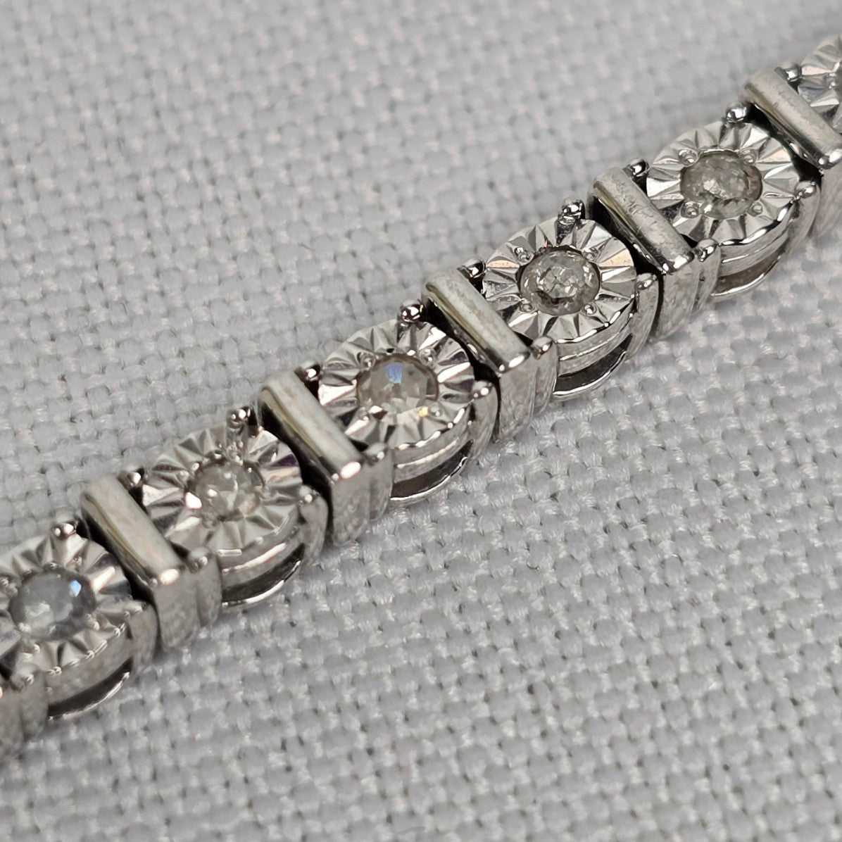 925 Sterling Silver IKS Diamond Tennis Bracelet