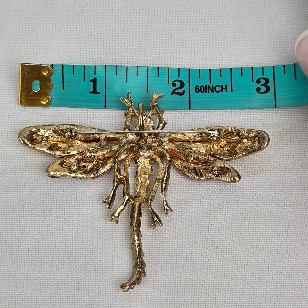 Gold Purple & Orange Fire Fly Brooch