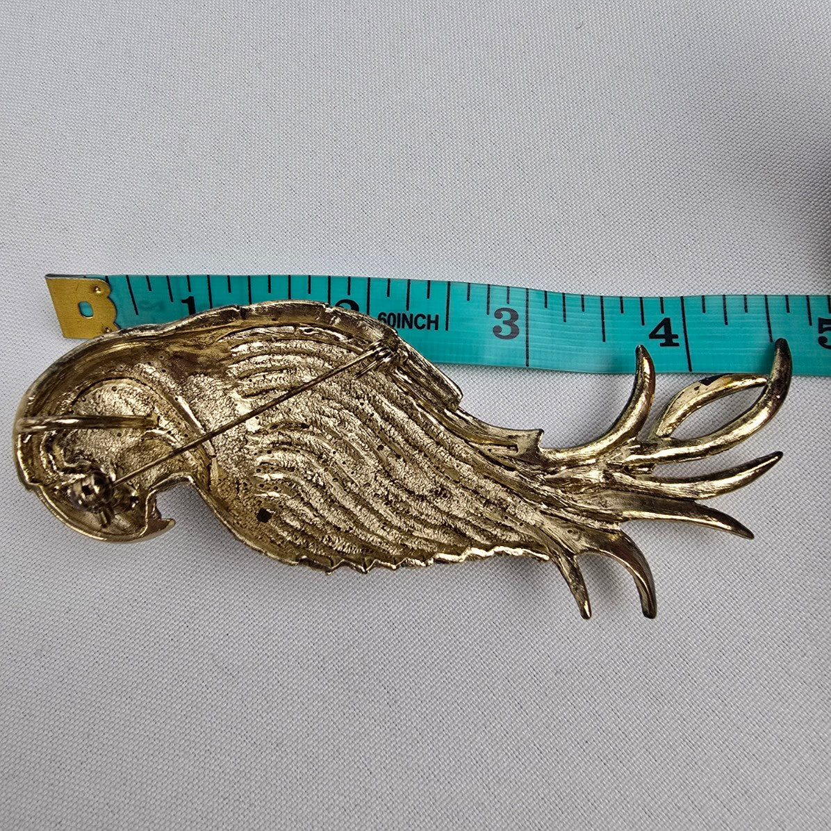 Parrot Colorful Rhinestone Oversize Bird Brooch