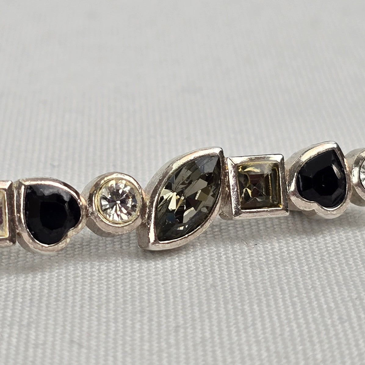 Dyrberg Kern Silver Faceted Stone Bar Brooch