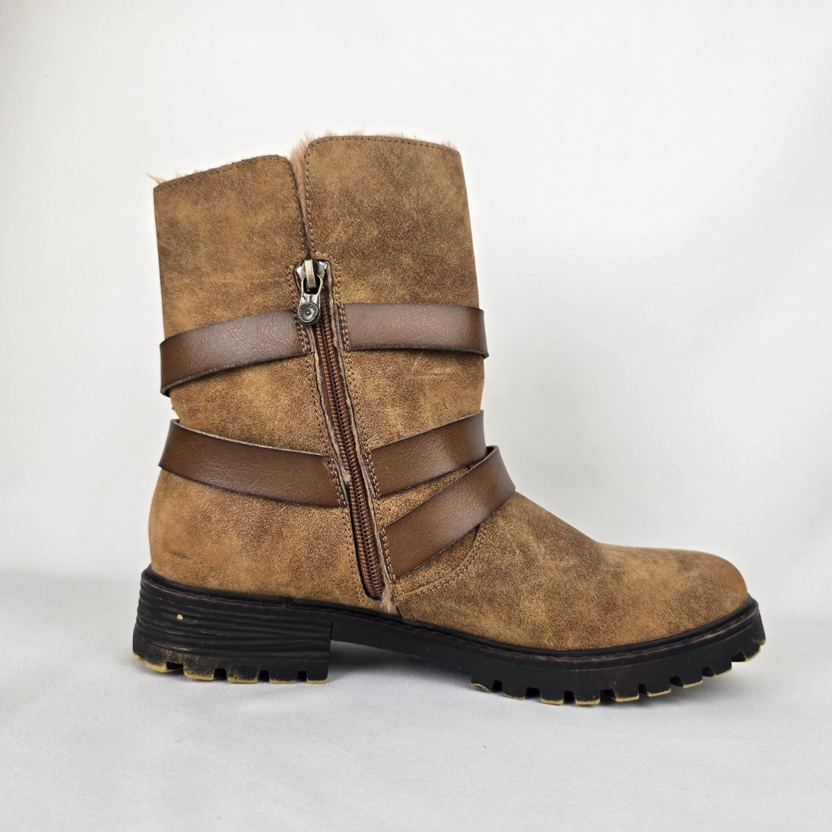Blowfish Brown Fur Lined Ankle Boots Size 9.5