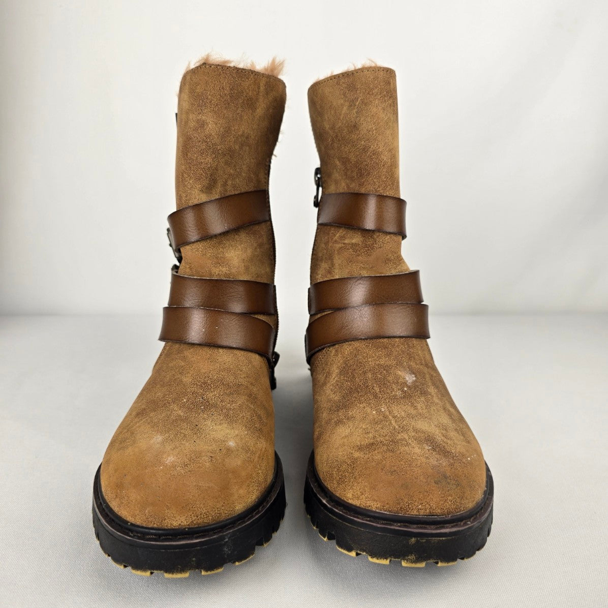 Blowfish Brown Fur Lined Ankle Boots Size 9.5