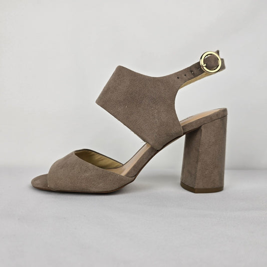Expression Taupe Block Heel Sandals Size 8