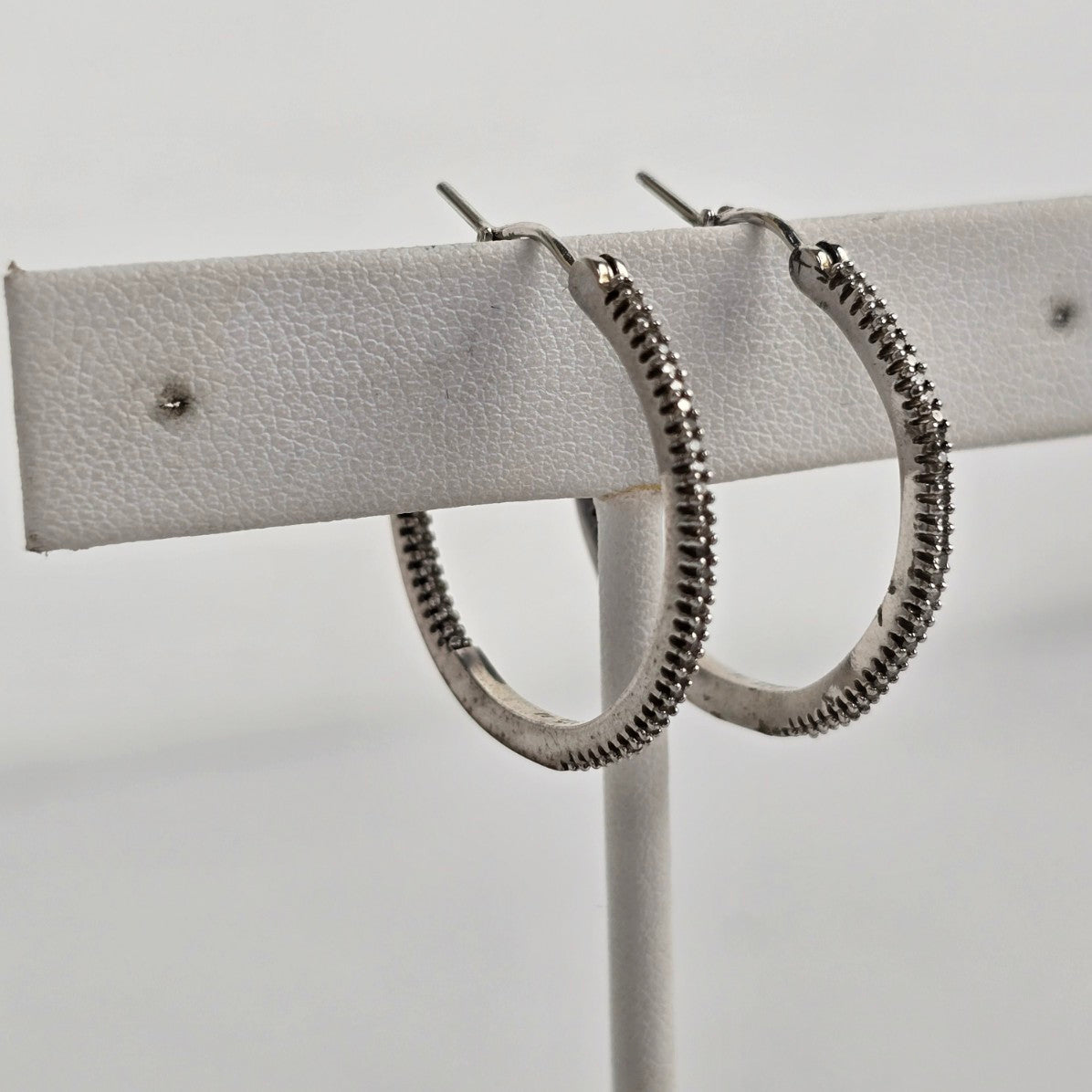 925 Sterling Silver Zipper Hoop Earrings