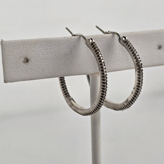 925 Sterling Silver Zipper Hoop Earrings
