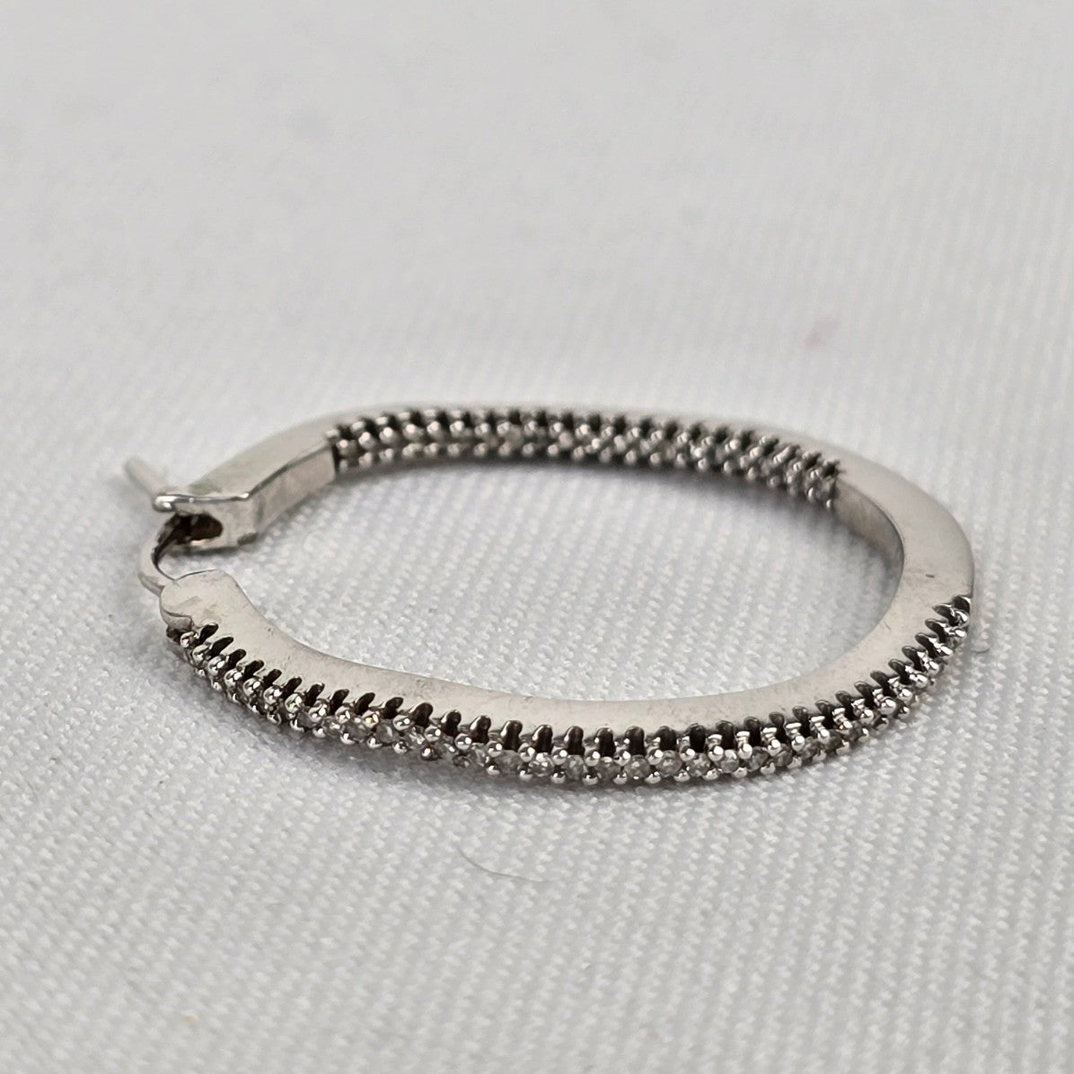 925 Sterling Silver Zipper Hoop Earrings