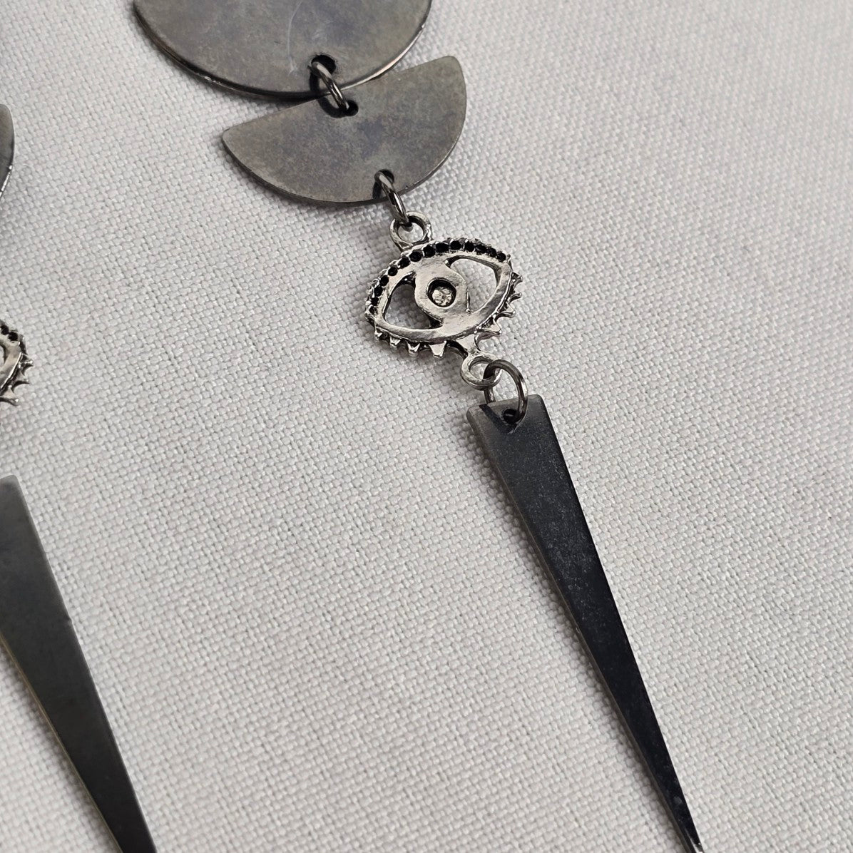 Silver Evil Eye Statement Necklace
