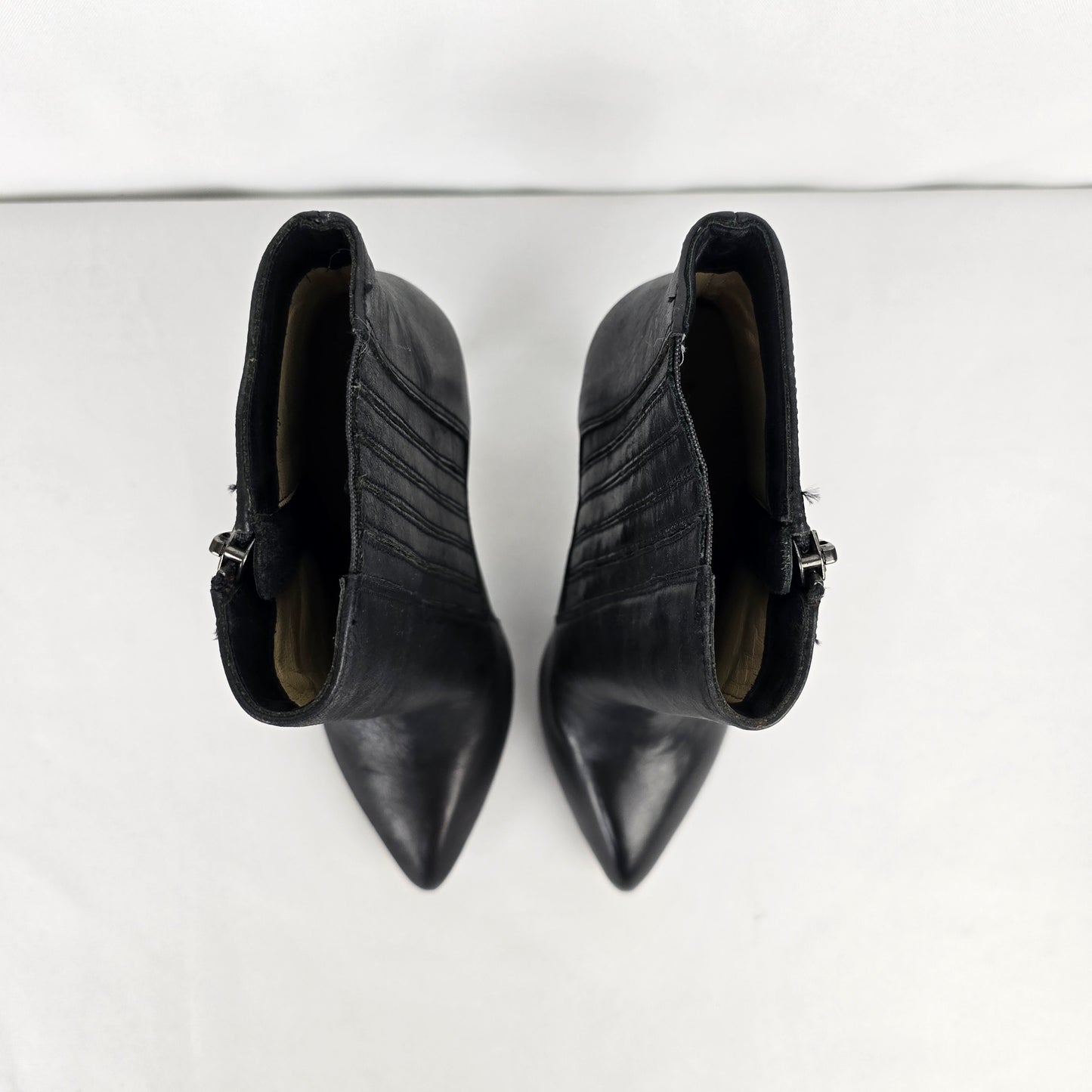Chinese Laundry Kristin Cavallari Black Leather Heeled Booties Size 5.5