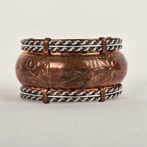 Vintage Copper Embossed Cuff Bracelet