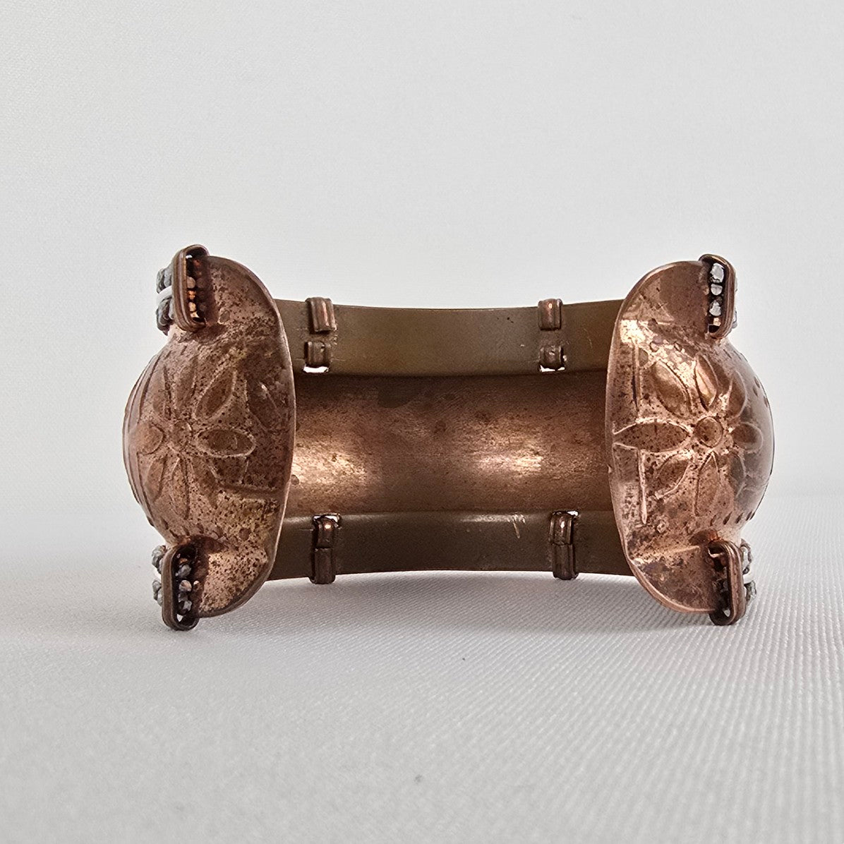Vintage Copper Embossed Cuff Bracelet