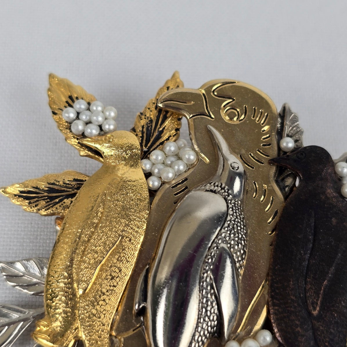 Handmade Penguin Multi Tone Brooch