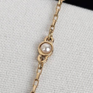 Guess Gold Tobe Faux Pearl Chain Drop Earrings