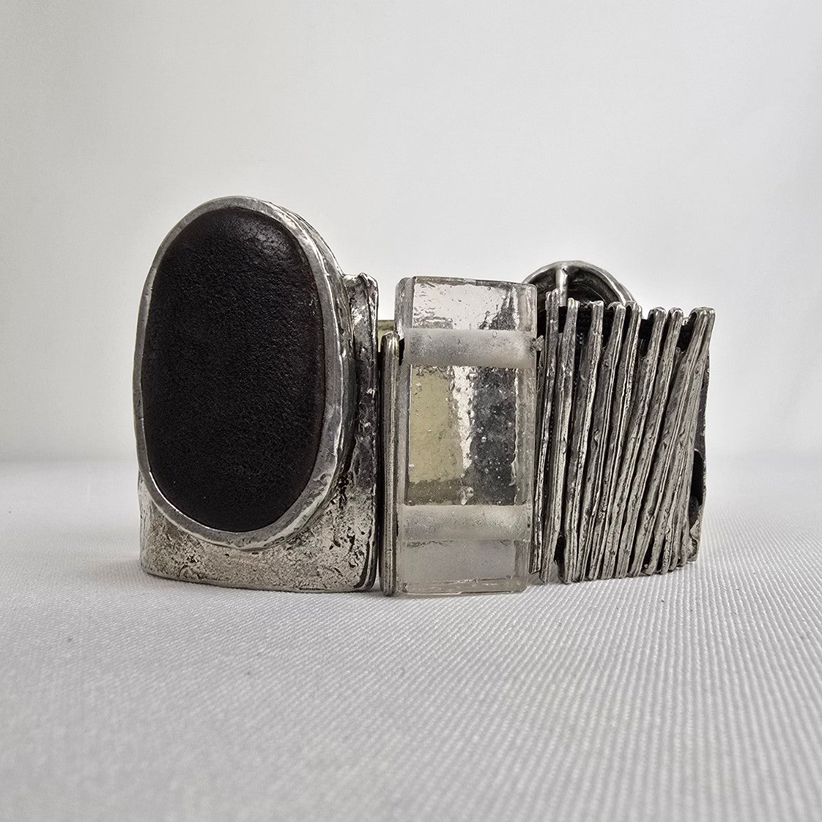 Anne Marie Chagnon Silver & Leather Stretch Bracelet