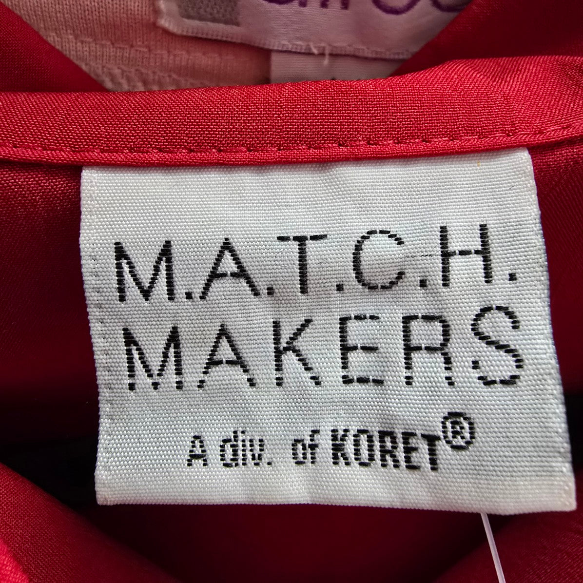 Vintage Match Makers Red Collared Button Up Blouse Size XL