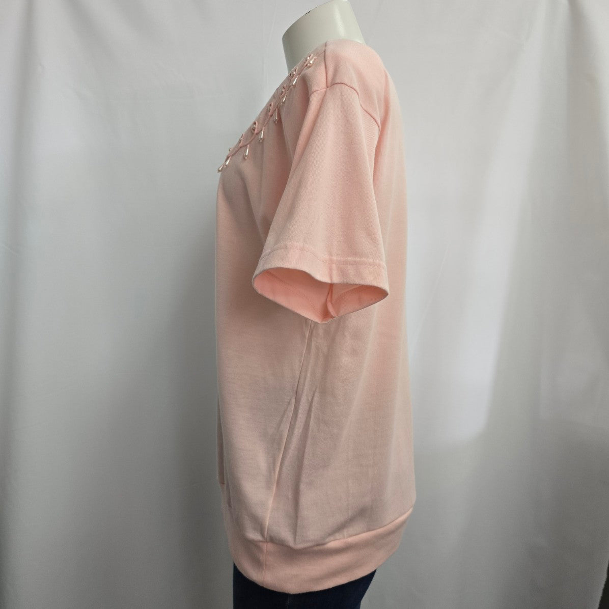 Vintage Fair Set Pink Beaded Embroidered Top Size L