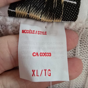 Vintage Next Issue White Knit Ribbed Short Sleeve Sweater Size XL