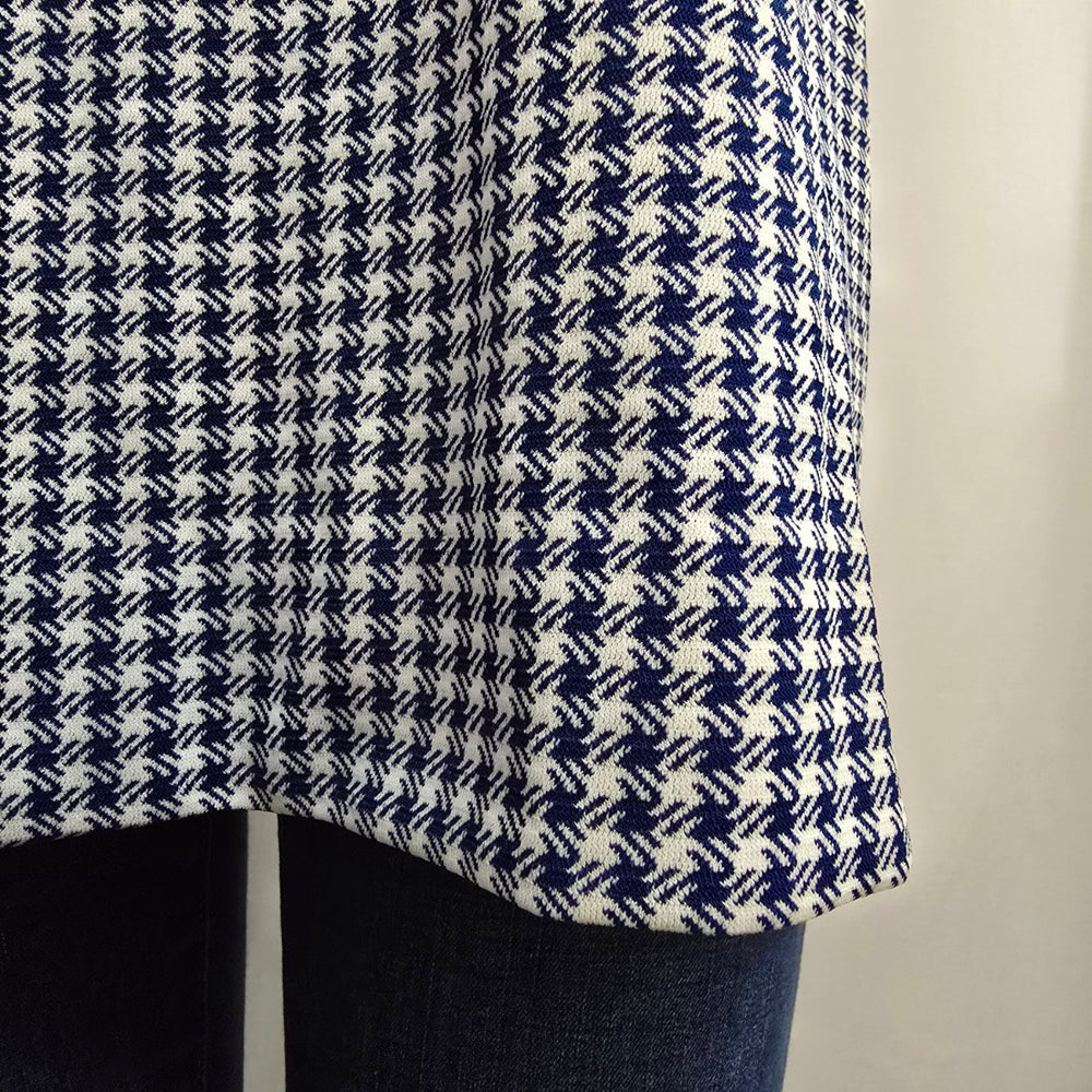 Vintage Blue Check Short Sleeve Top Size L/XL
