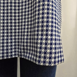Vintage Blue Check Short Sleeve Top Size L/XL
