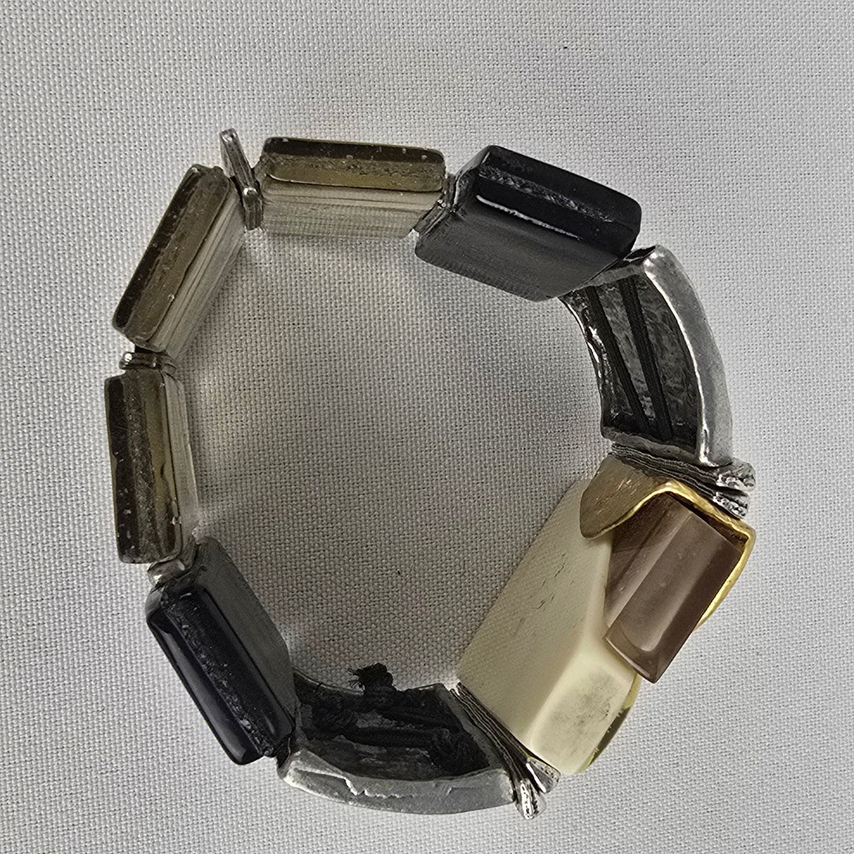 Anne Marie Chagnon Silver & Yellow Stretch Bracelet