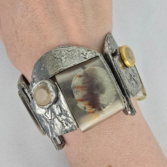 Anne Marie Chagnon Silver Mixed Metal Link Bracelet