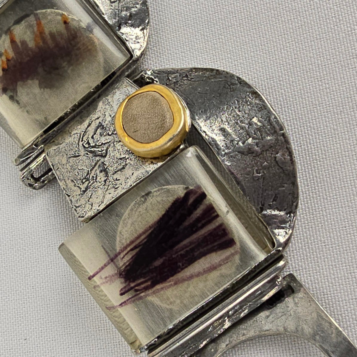 Anne Marie Chagnon Silver Mixed Metal Link Bracelet