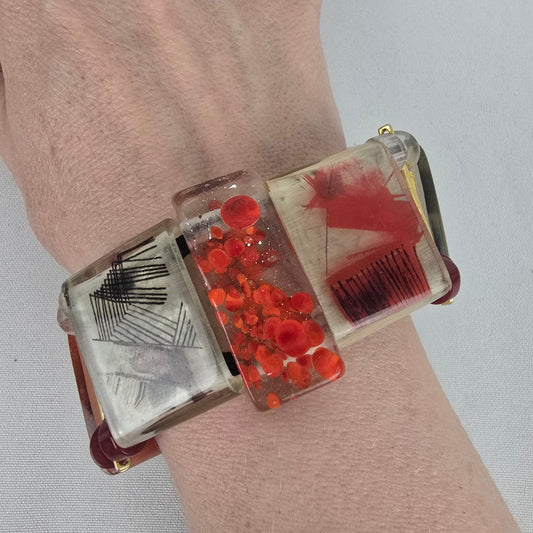 Anne Marie Chagnon Red & Silver Link Bracelet
