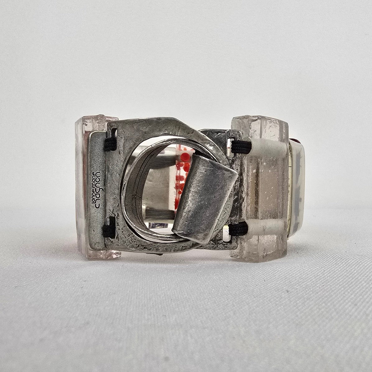 Anne Marie Chagnon Red & Silver Link Bracelet