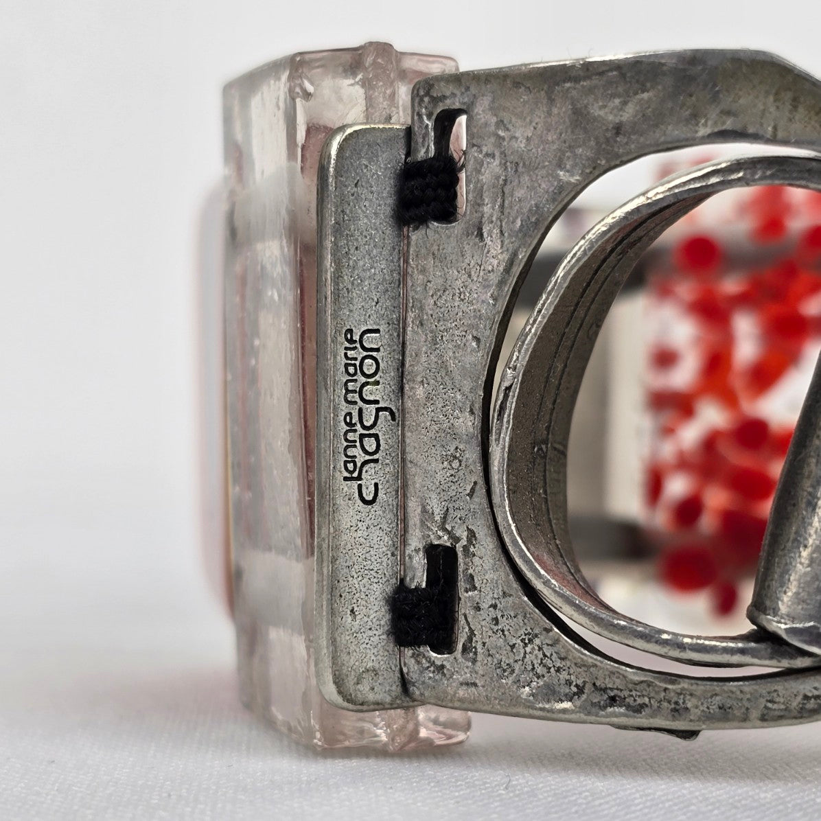 Anne Marie Chagnon Red & Silver Link Bracelet