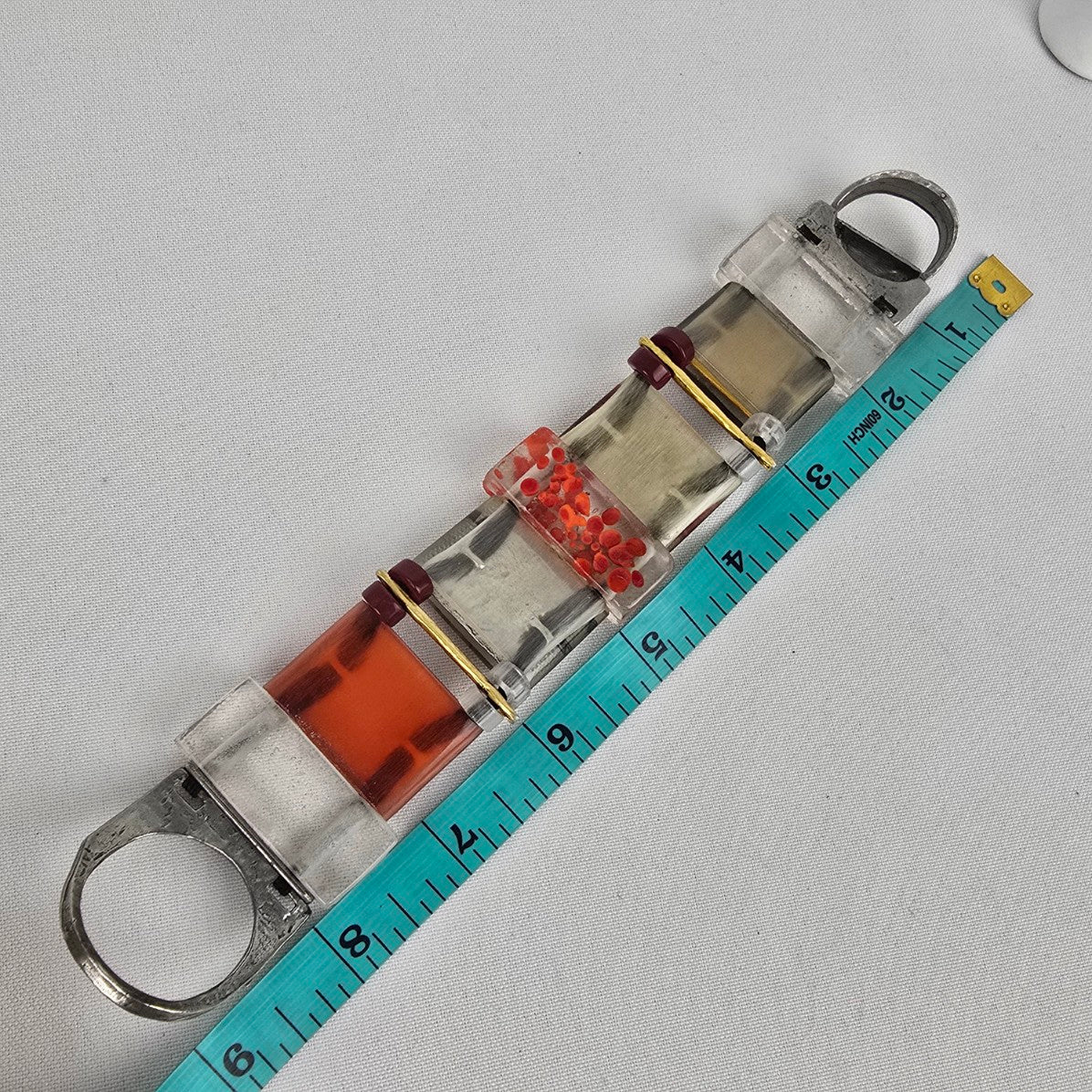 Anne Marie Chagnon Red & Silver Link Bracelet