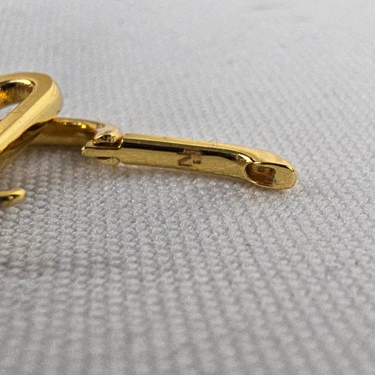 Yellow Gold Tone Crystal Paper Clip Earrings