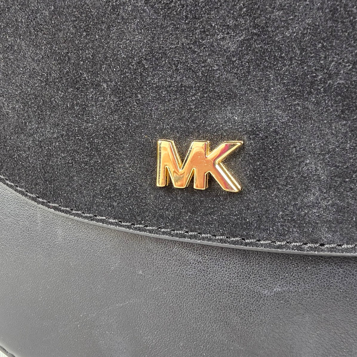 Michael Kors Black Leather & Suede Crossbody Purse