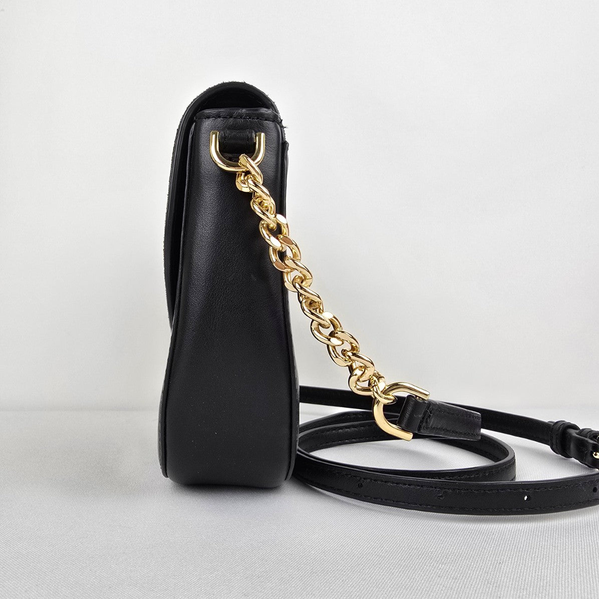 Michael Kors Black Leather & Suede Crossbody Purse