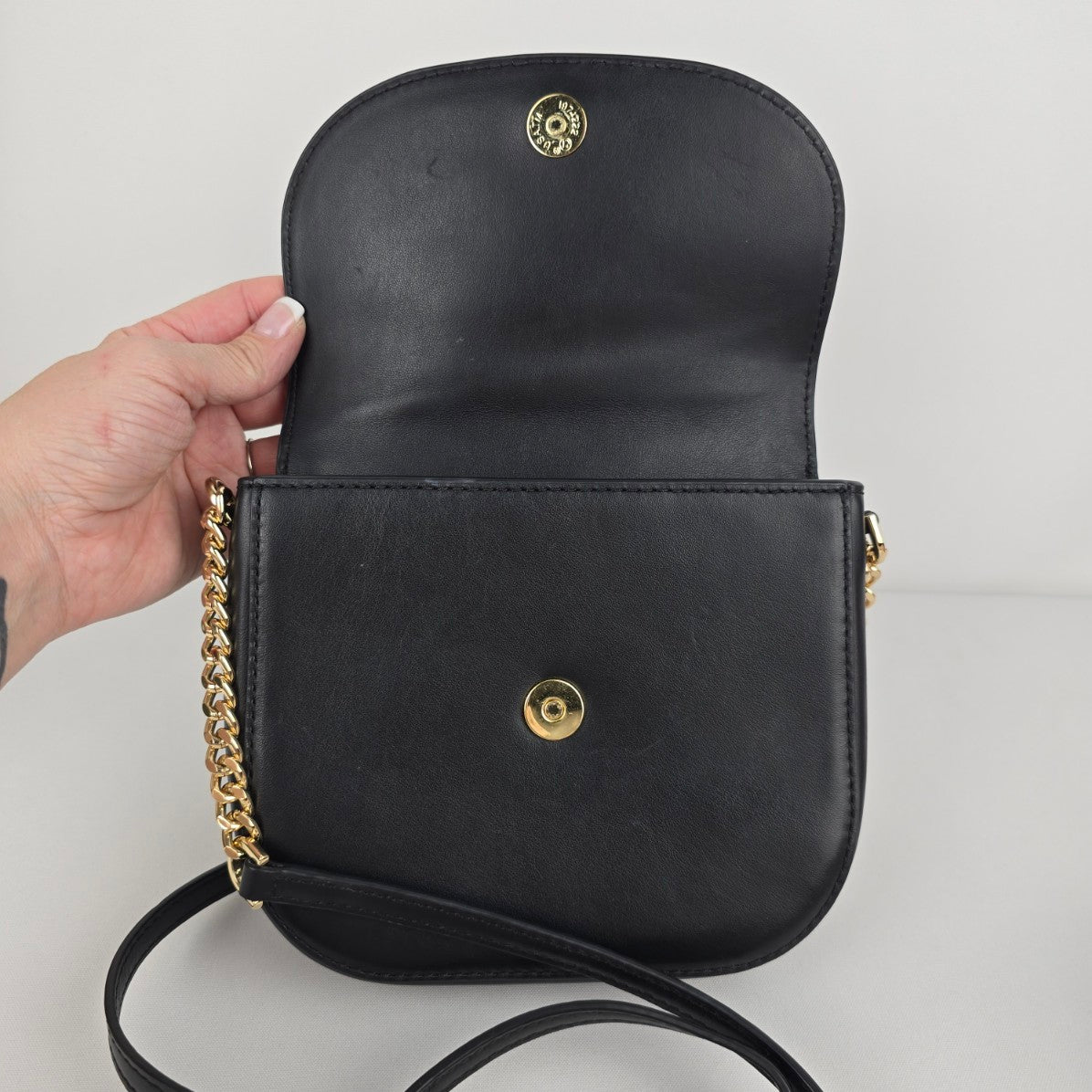 Michael Kors Black Leather & Suede Crossbody Purse