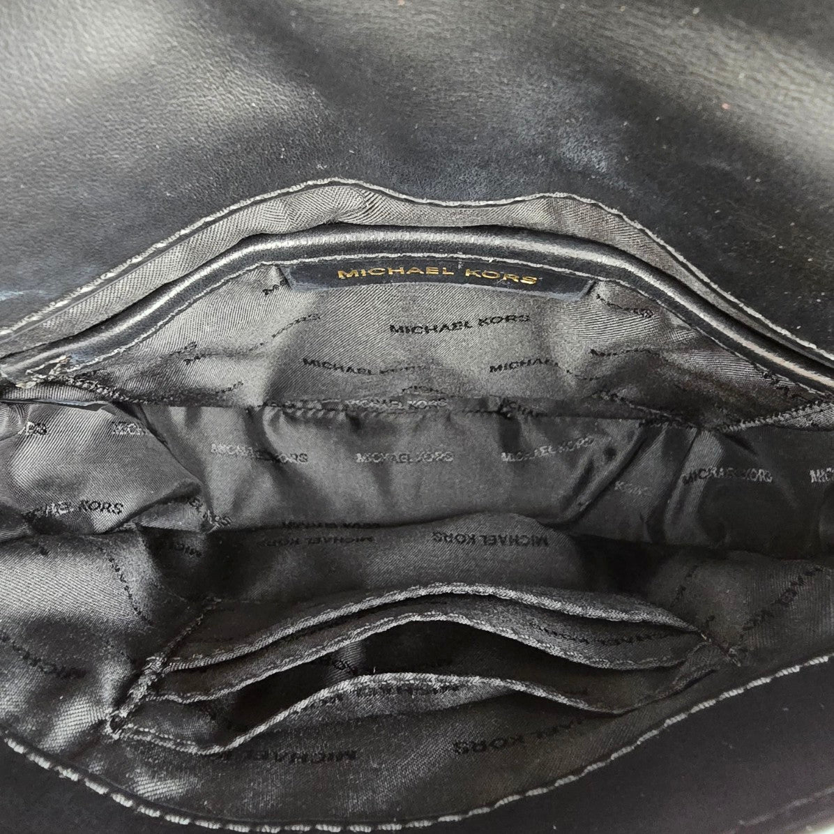 Michael Kors Black Leather & Suede Crossbody Purse