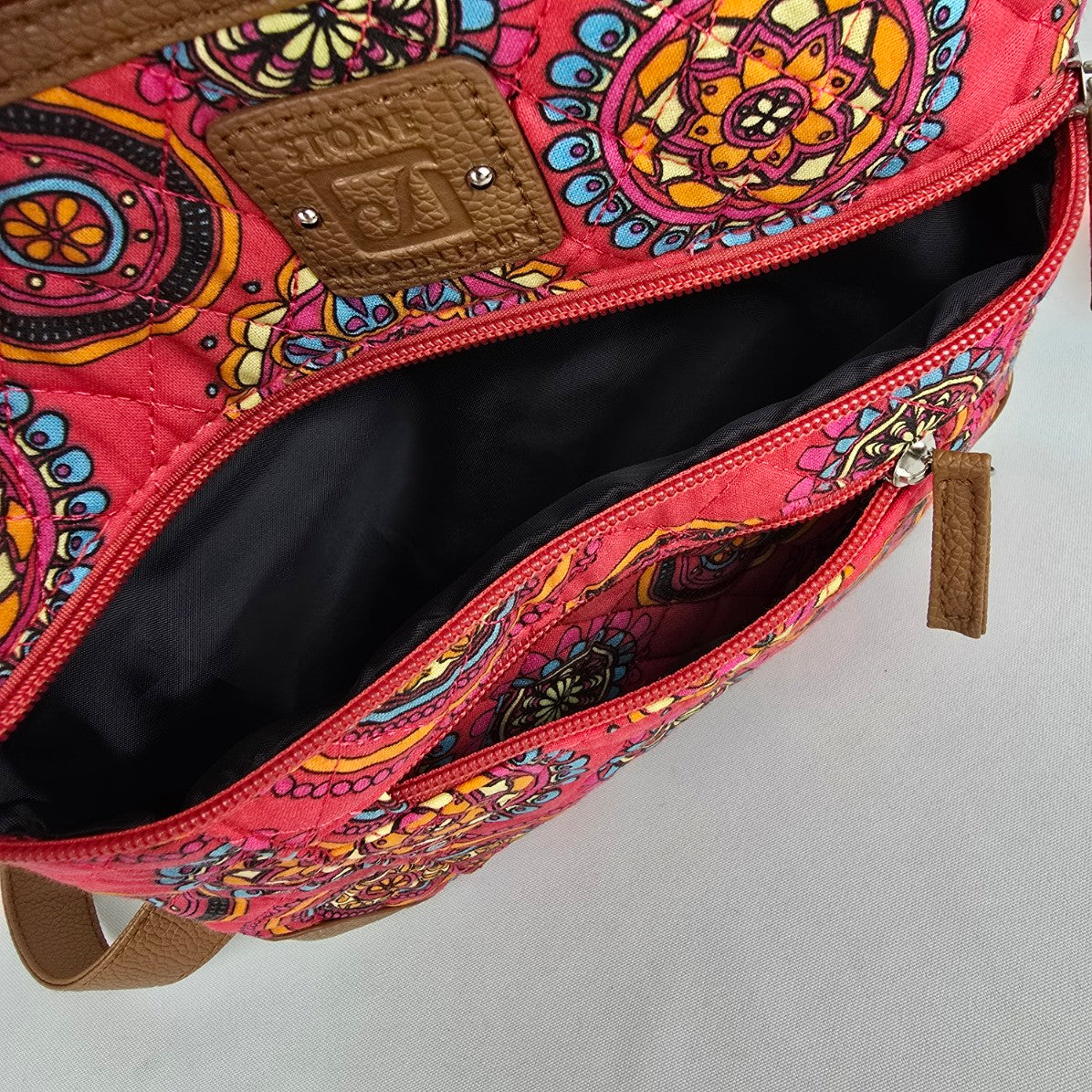 Stone Mountain Pink Kaleidoscope Print Quilted Crossbody Purse