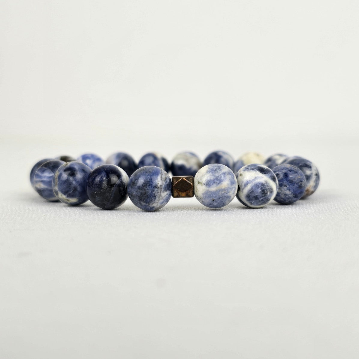 Blue Natural Stone Beaded Stretch Bracelet
