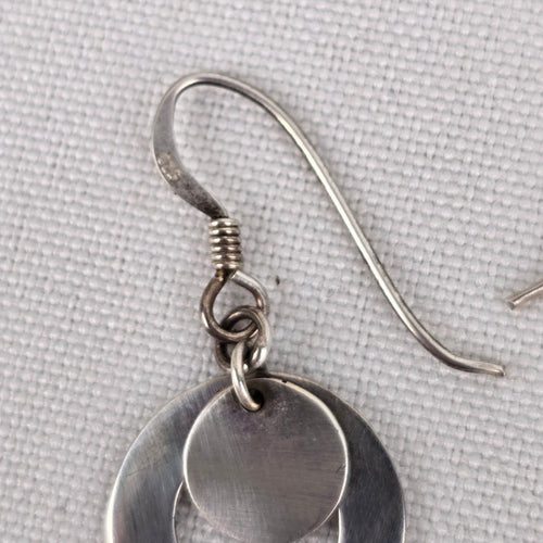 925 Sterling Silver Drop Circle Earings