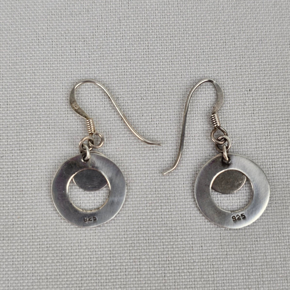 925 Sterling Silver Drop Circle Earings