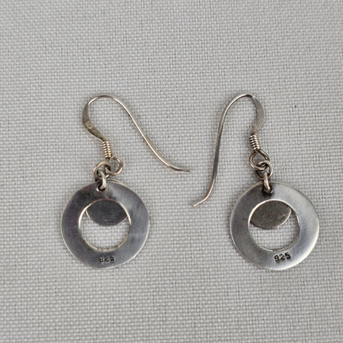 925 Sterling Silver Drop Circle Earings