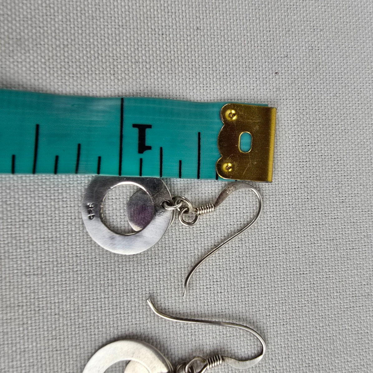 925 Sterling Silver Drop Circle Earings