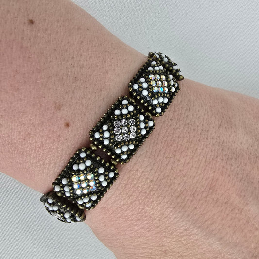 Bronze Rhinestone Stretch Bracelet