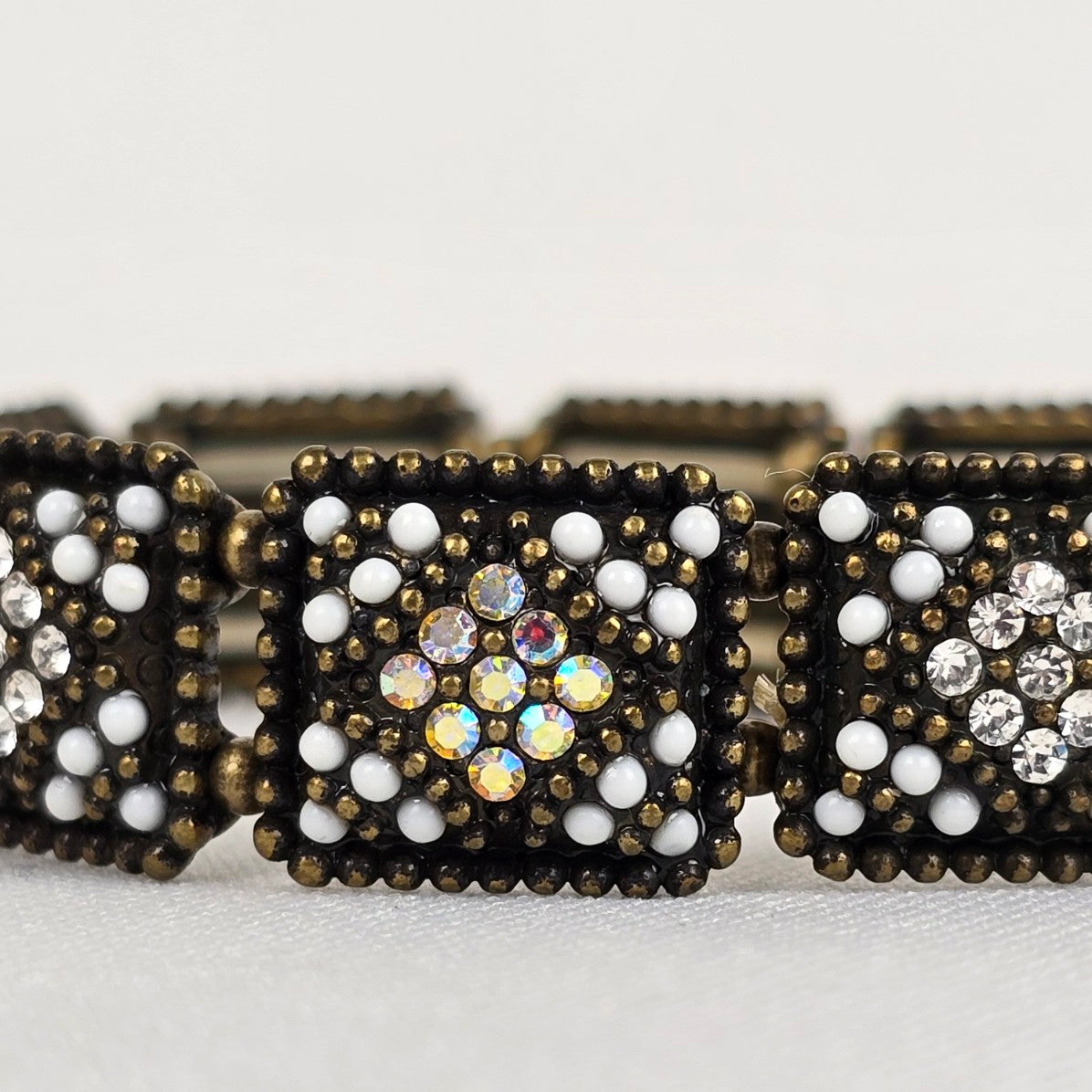 Bronze Rhinestone Stretch Bracelet