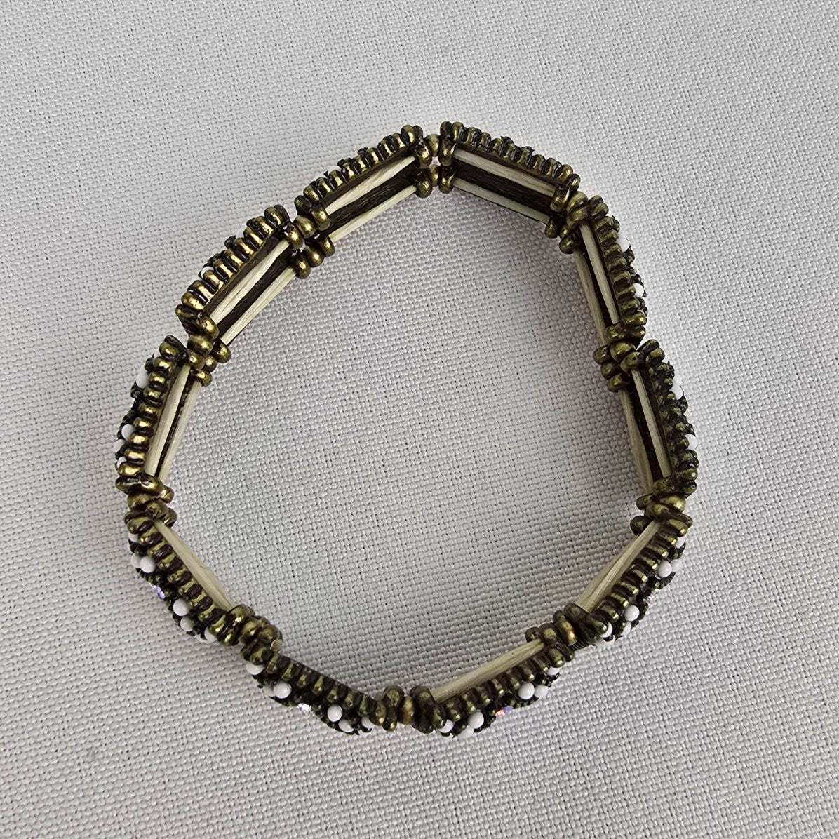 Bronze Rhinestone Stretch Bracelet