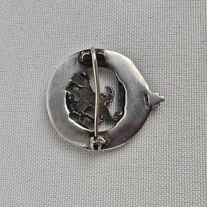 Vintage Sterling Silver Scottish Clan Badge Brooch Nemo Me Impune Lacesset