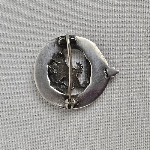 Vintage Sterling Silver Scottish Clan Badge Brooch Nemo Me Impune Lacesset