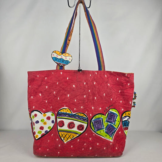 A Rainbow for Life Sally Huss Heart Print Tote Overnight Bag