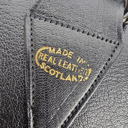 Vintage Scottish Black Leather & Seal Sporran Belt Bag