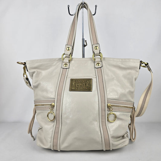 Coach Cream Leather Poppy Tote Purse