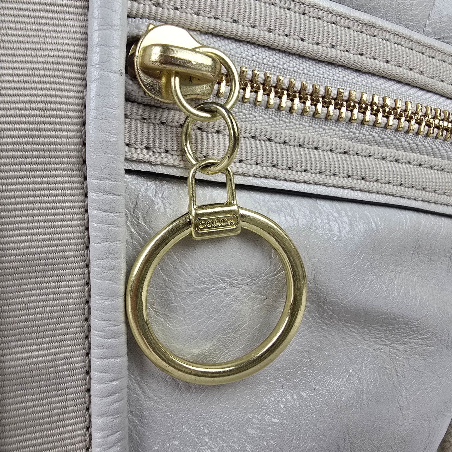 Coach Cream Leather Poppy Tote Purse