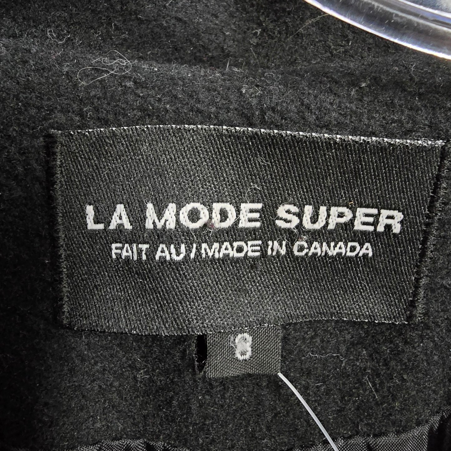 La Mode Super Black Wool & Cashmere Pea Coat Size 8